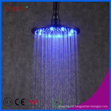 Fyeer Bathroom Shower Accessory Brass Black LED Rain Shower Head